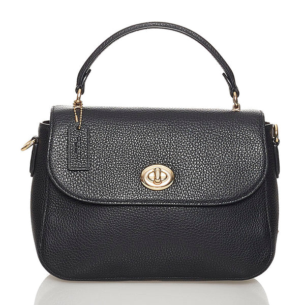 コーチ ハンドバッグ ショルダーバッグ 2WAY ブラック レザー レディース COACH 【中古】