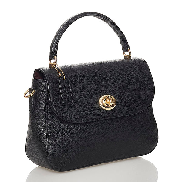 コーチ ハンドバッグ ショルダーバッグ 2WAY ブラック レザー レディース COACH 【中古】
