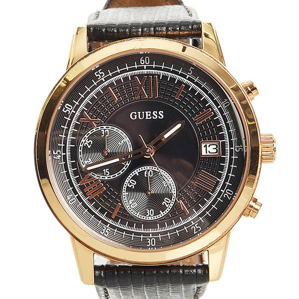 ゲス 腕時計 W1000G4 クオーツ ブラック文字盤 ステンレススチール メンズ Guess 【中古】