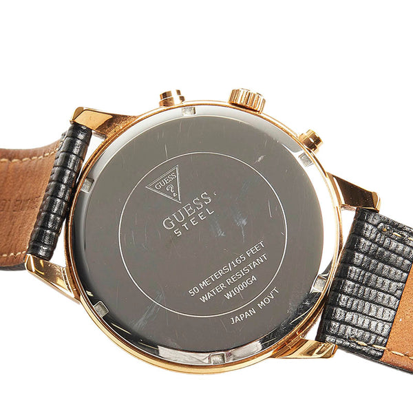 ゲス 腕時計 W1000G4 クオーツ ブラック文字盤 ステンレススチール メンズ Guess 【中古】