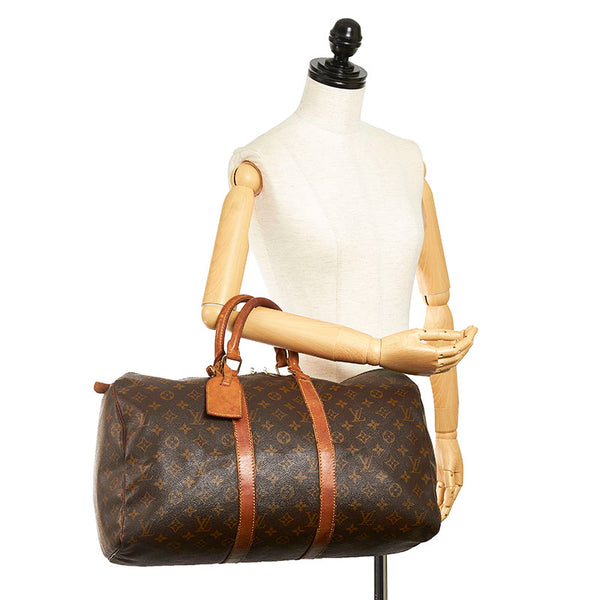 ルイ ヴィトン モノグラム キーポル45 ハンドバッグ ボストンバッグ M41428 ブラウン PVC レザー レディース LOUIS VUITTON 【中古】