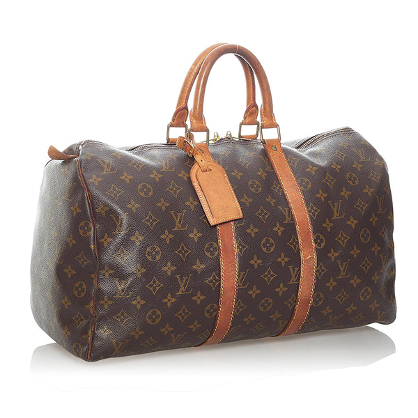 ルイ ヴィトン モノグラム キーポル45 ハンドバッグ ボストンバッグ M41428 ブラウン PVC レザー レディース LOUIS VUITTON 【中古】