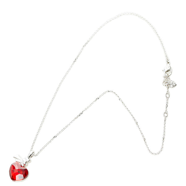 スワロフスキー ハート ネックレス ペンダント レッド シルバー メタル レディース SWAROVSKI 【中古】