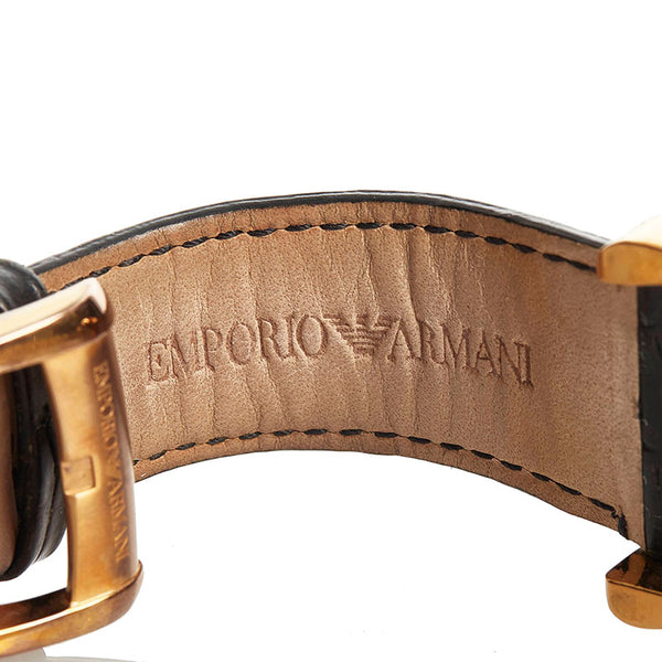 エンポリオ アルマーニ 腕時計 AR-4649 自動巻き ブラック文字盤 ステンレススチール メンズ Emporio Armani 【中古】