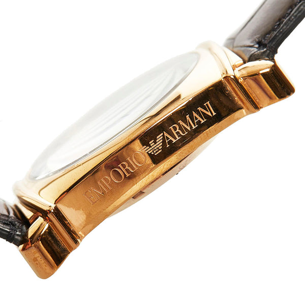 エンポリオ アルマーニ 腕時計 AR-4649 自動巻き ブラック文字盤 ステンレススチール メンズ Emporio Armani 【中古】