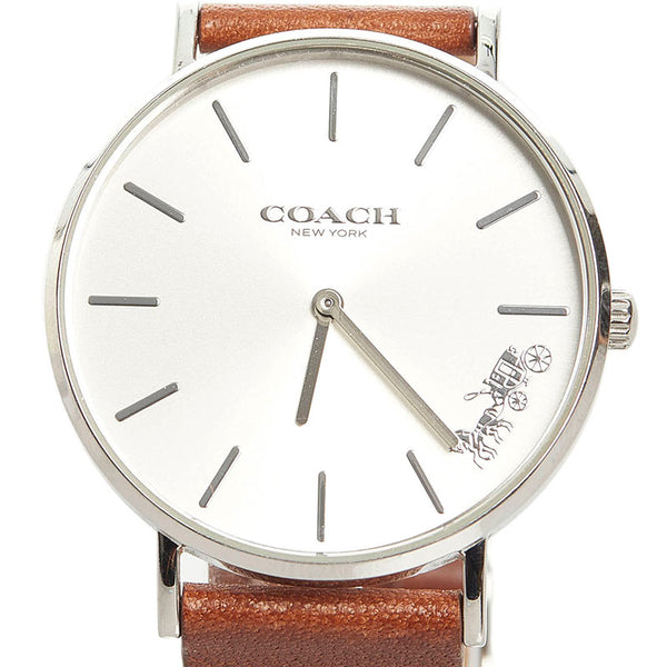 コーチ 腕時計 CA.120.7.14.1596 クオーツ シルバー文字盤 ステンレススチール メンズ COACH 【中古】