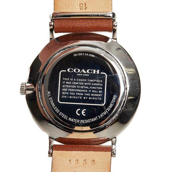 コーチ 腕時計 CA.120.7.14.1596 クオーツ シルバー文字盤 ステンレススチール メンズ COACH 【中古】