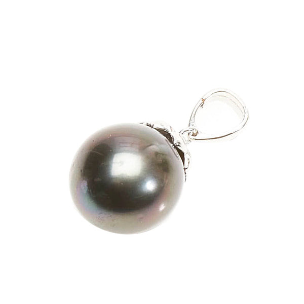 Pt900 プラチナ ブラックパール12～13mm ペンダントトップ レディース 【中古】