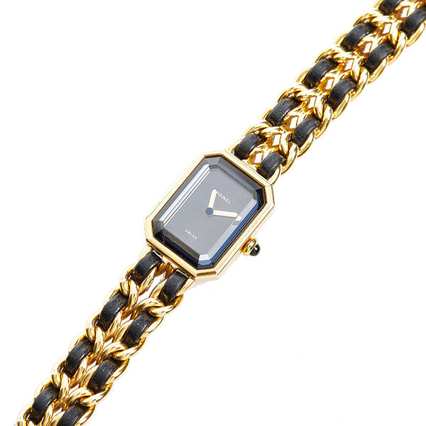 シャネル プルミエール M 腕時計 H0001 クオーツ ブラック文字盤 ステンレススチール レディース CHANEL 【中古】
