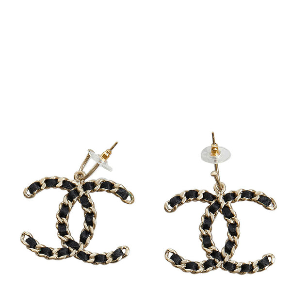 シャネル ココマーク ピアス ゴールド  ブラック メッキ レディース CHANEL 【中古】