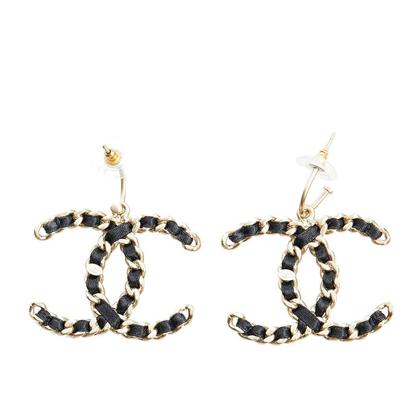 シャネル ココマーク ピアス ゴールド  ブラック メッキ レディース CHANEL 【中古】