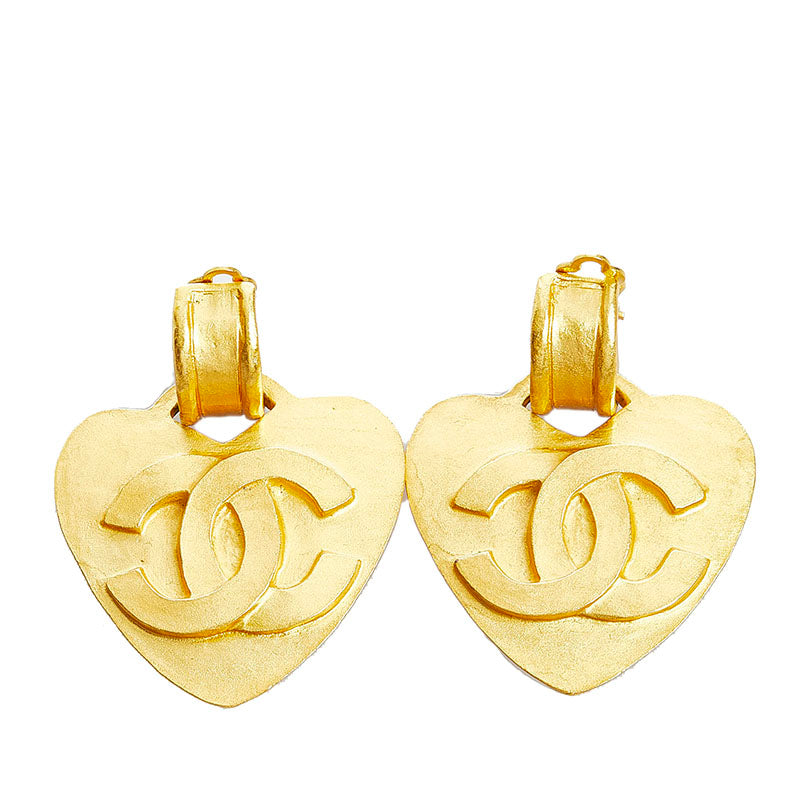 シャネル ココマーク ハート イヤリング ゴールド メッキ レディース CHANEL 【中古】