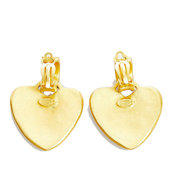 シャネル ココマーク ハート イヤリング ゴールド メッキ レディース CHANEL 【中古】