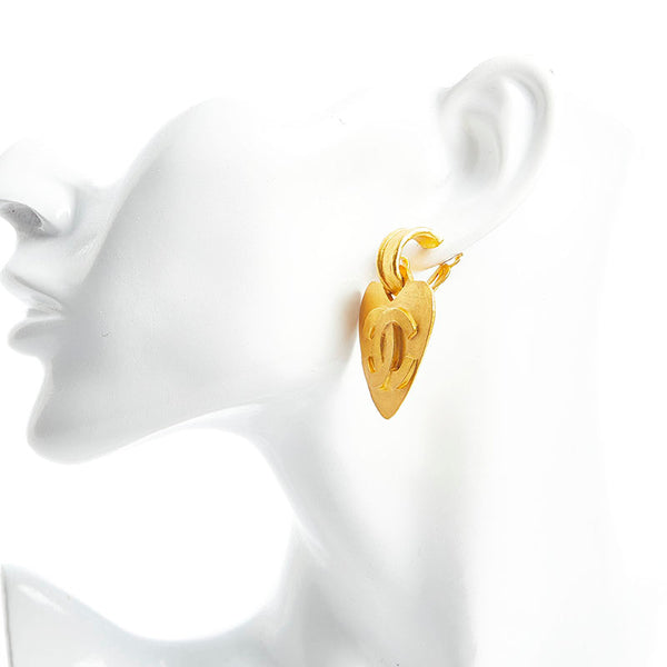シャネル ココマーク ハート イヤリング ゴールド メッキ レディース CHANEL 【中古】