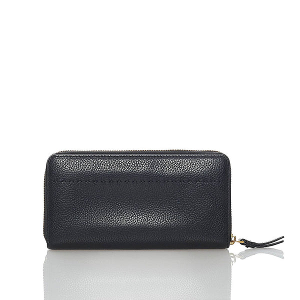 トリーバーチ マックグロー ラウンドジップ ラウンドファスナー 長財布 ブラック レザー レディース Tory Burch 【中古】