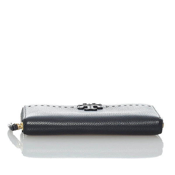 トリーバーチ マックグロー ラウンドジップ ラウンドファスナー 長財布 ブラック レザー レディース Tory Burch 【中古】