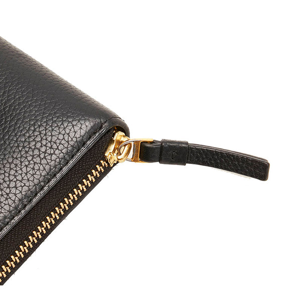 トリーバーチ マックグロー ラウンドジップ ラウンドファスナー 長財布 ブラック レザー レディース Tory Burch 【中古】