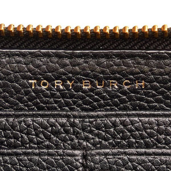 トリーバーチ マックグロー ラウンドジップ ラウンドファスナー 長財布 ブラック レザー レディース Tory Burch 【中古】