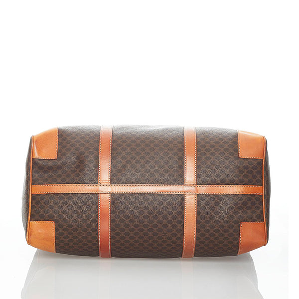 セリーヌ マカダム ボストンバッグ ブラウン PVC レザー レディース CELINE 【中古】
