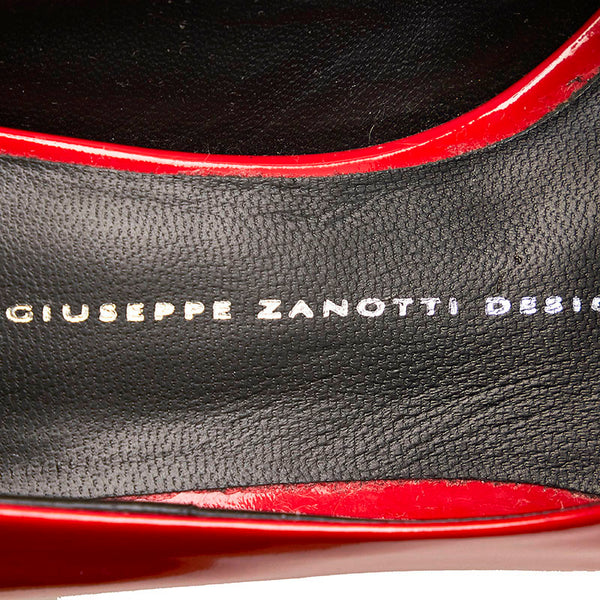 ジュゼッペザノッティ パンプス レッド シルバー パテントレザー レディース GIUSEPPE ZANOTTI 【中古】