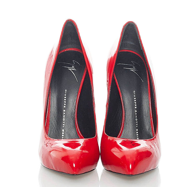 ジュゼッペザノッティ パンプス レッド シルバー パテントレザー レディース GIUSEPPE ZANOTTI 【中古】