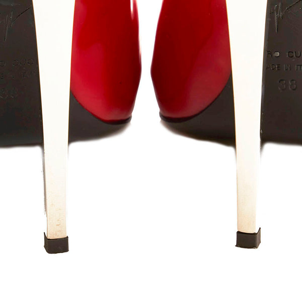 ジュゼッペザノッティ パンプス レッド シルバー パテントレザー レディース GIUSEPPE ZANOTTI 【中古】