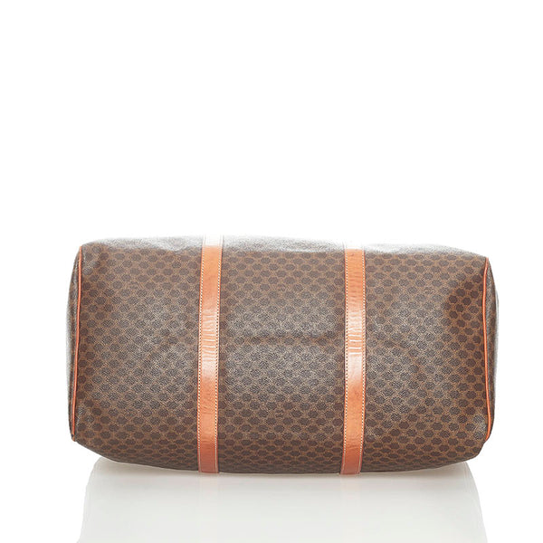 セリーヌ マカダム ボストンバッグ ブラウン PVC レザー レディース CELINE 【中古】