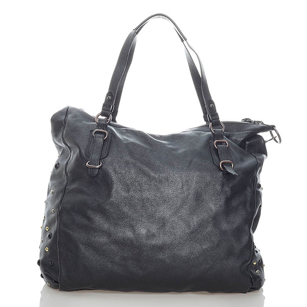 コーチ スタッズ トートバッグ ショルダーバッグ 2WAY 15366 ブラック レザー レディース COACH 【中古】