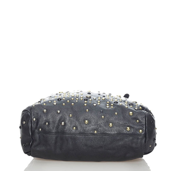 コーチ スタッズ トートバッグ ショルダーバッグ 2WAY 15366 ブラック レザー レディース COACH 【中古】