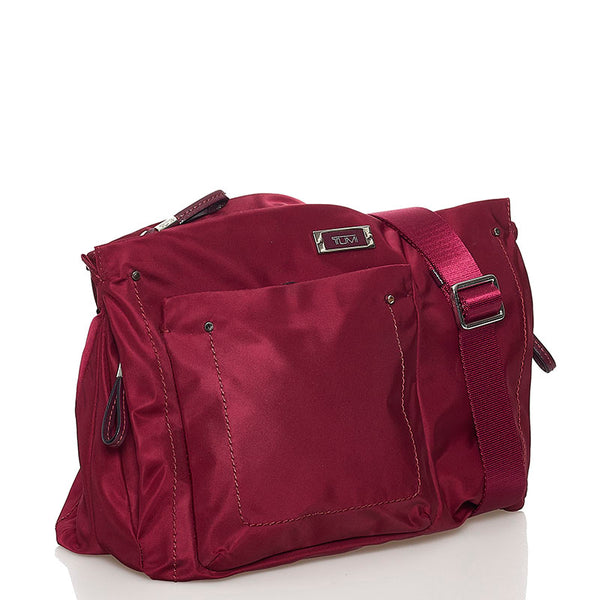 トゥミ 斜め掛け ショルダーバッグ ワインレッド ナイロン レザー メンズ TUMI 【中古】