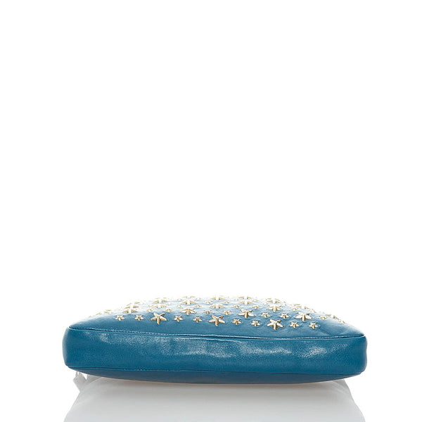 ジミーチュウ スタッズ クラッチバッグ ブルー レザー レディース JIMMY CHOO 【中古】