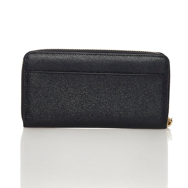 コーチ ラウンドファスナー 長財布 ブラック レザー レディース COACH 【中古】