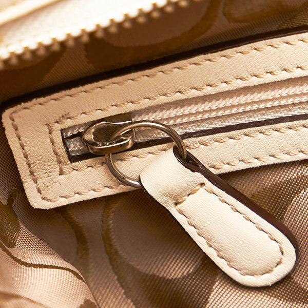 コーチ タッセル 斜め掛け ショルダーバッグ 1428 ホワイト レザー レディース COACH 【中古】