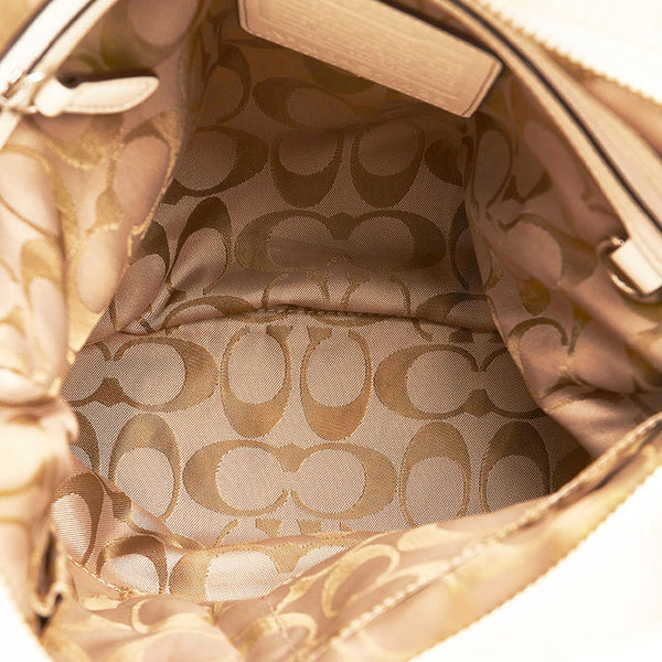 コーチ タッセル 斜め掛け ショルダーバッグ 1428 ホワイト レザー レディース COACH 【中古】