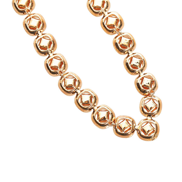 スワロフスキー ラインストーン ネックレス チョーカー ピンクゴールド メッキ レディース SWAROVSKI 【中古】