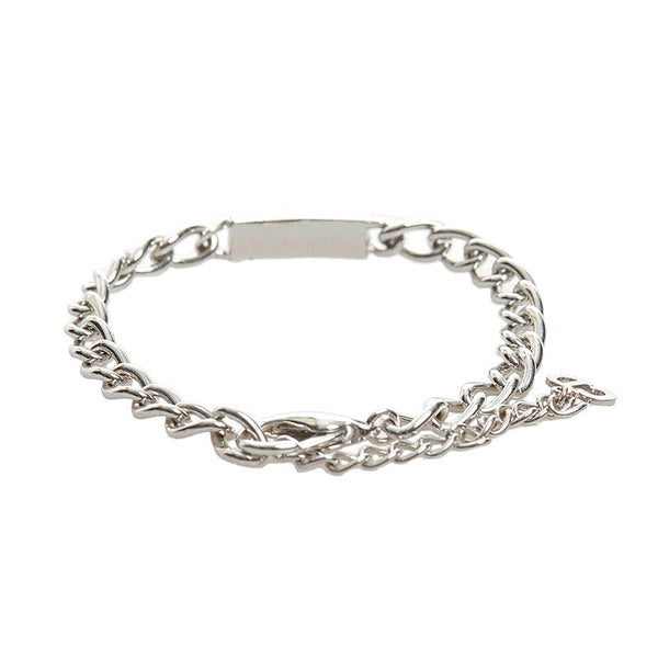 ディオール ロゴプレート　チェーンブレスレット シルバー メタル レディース Dior 【中古】
