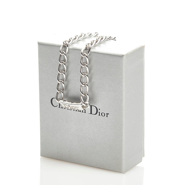 ディオール ロゴプレート　チェーンブレスレット シルバー メタル レディース Dior 【中古】