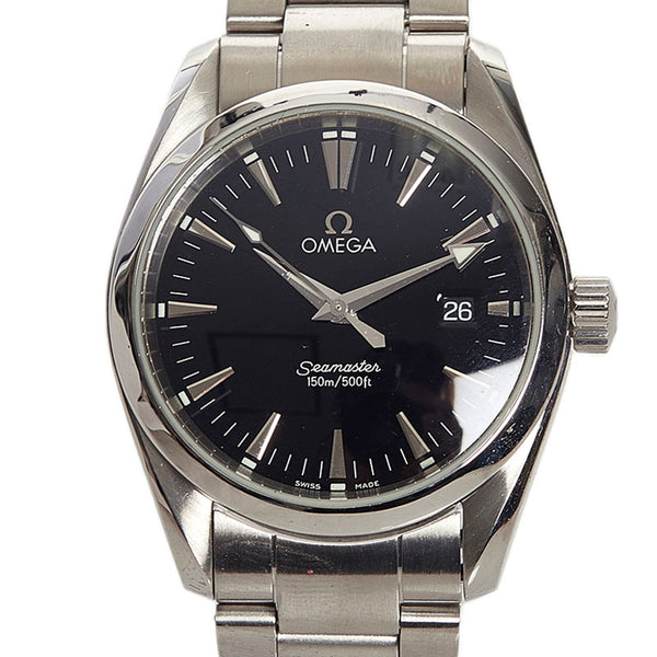 オメガ シーマスター 150ｍ アクアテラ 腕時計 2518.50 クオーツ ブラック文字盤 ステンレススチール メンズ OMEGA 【中古】