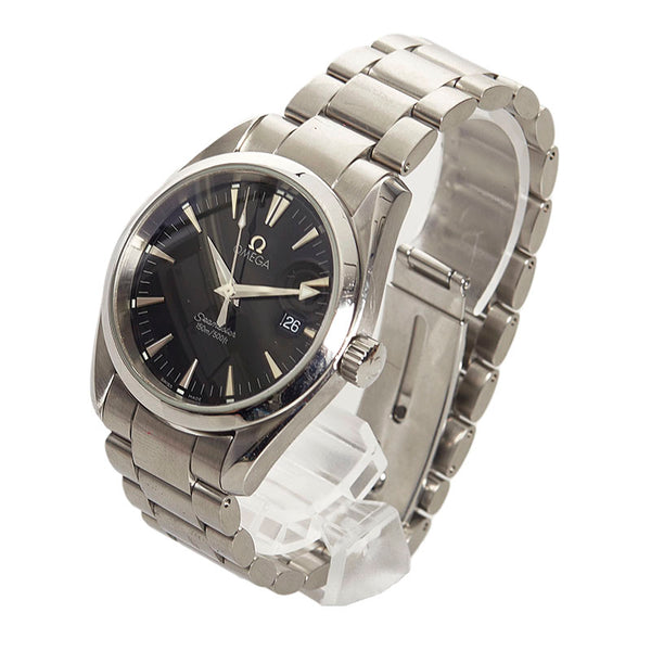 オメガ シーマスター 150ｍ アクアテラ 腕時計 2518.50 クオーツ ブラック文字盤 ステンレススチール メンズ OMEGA 【中古】