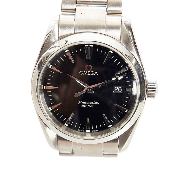 オメガ シーマスター 150ｍ アクアテラ 腕時計 2518.50 クオーツ ブラック文字盤 ステンレススチール メンズ OMEGA 【中古】