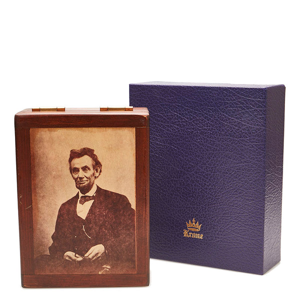 クローネ エイブラハム リンカーン 万年筆 ブラウン ブラック K18 ゴールド エボナイト メンズ 【中古】