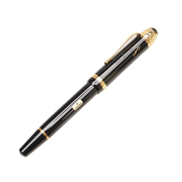 モンブラン ボルテール 作家シリーズ 万年筆 ブラック K18 ゴールド プラスチック メンズ MONTBLANC 【中古】