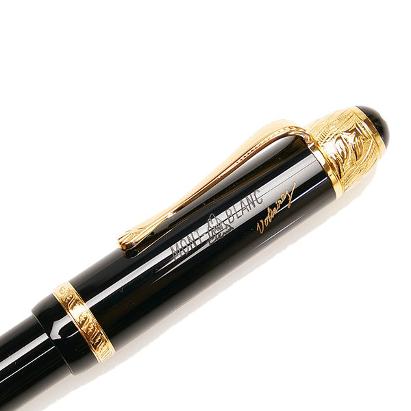 モンブラン ボルテール 作家シリーズ 万年筆 ブラック K18 ゴールド プラスチック メンズ MONTBLANC 【中古】