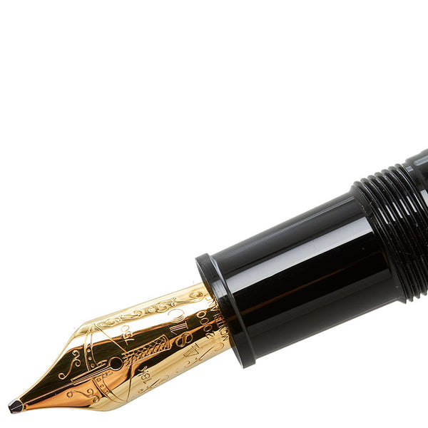 モンブラン フリードリッヒ シラー 作家シリーズ 万年筆 ブラック 樹脂系 メンズ MONTBLANC 【中古】