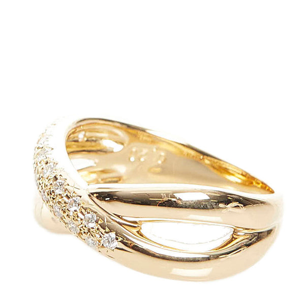 タサキ K18YG イエローゴールド ダイヤ0.20ct リング 指輪 レディース TASAKI 12号 【中古】