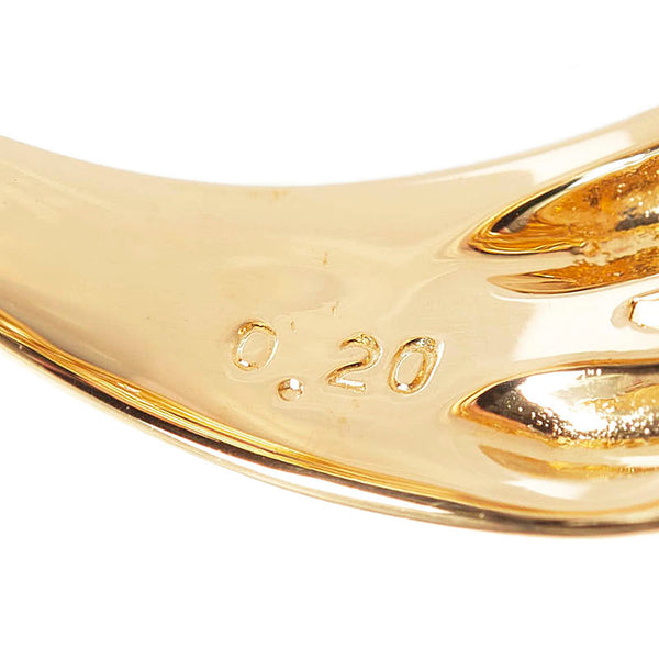 タサキ K18YG イエローゴールド ダイヤ0.20ct リング 指輪 レディース TASAKI 12号 【中古】