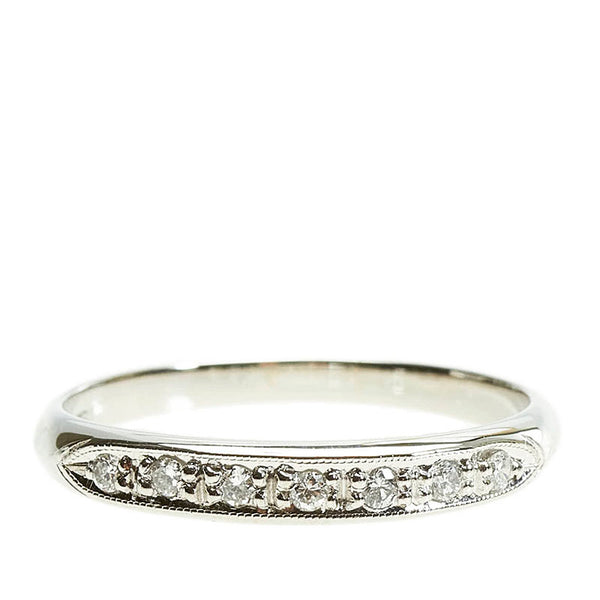 Pt900 プラチナ ダイヤ0.10ct リング 指輪 レディース 15号 【中古】