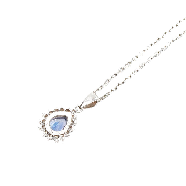 Pt900 プラチナ Pt850 プラチナ サファイア1.61ct ダイヤ0.30ct ネックレス レディース 【中古】