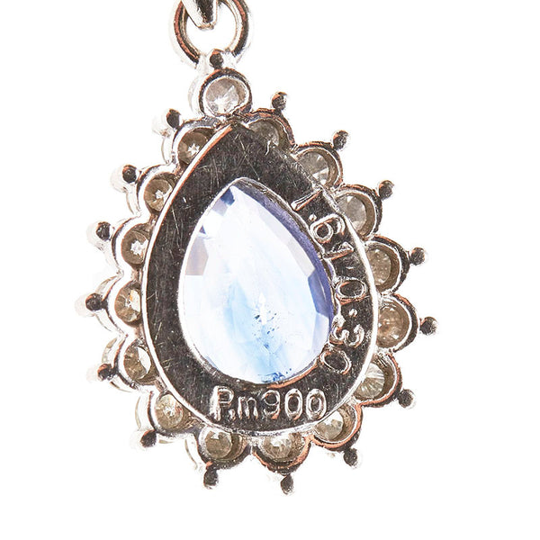 Pt900 プラチナ Pt850 プラチナ サファイア1.61ct ダイヤ0.30ct ネックレス レディース 【中古】