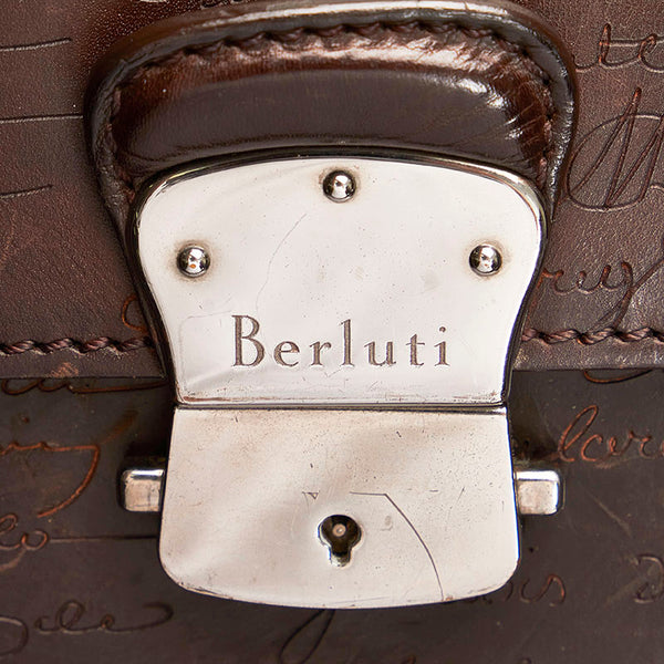 ベルルッティ エトゥオ カリグラフィ ビジネスバッグ ショルダーバッグ 2WAY ダークブラウン レザー メンズ Berluti 【中古】